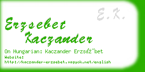erzsebet kaczander business card